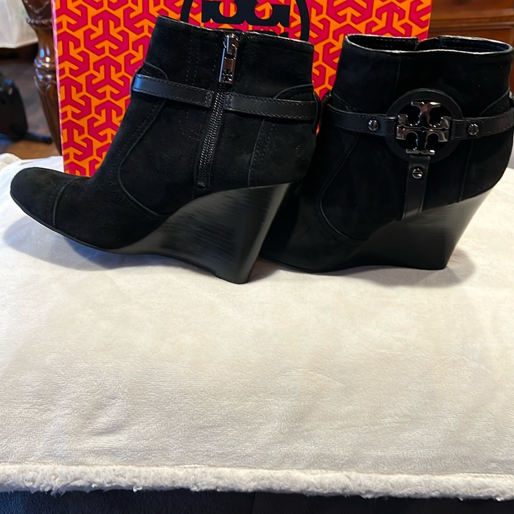 Tory Burch Aaden suede wedge calf boot